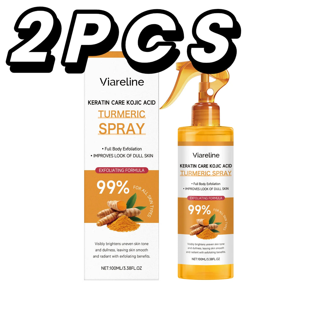 Kojic Acid Turmeric Exfoliating Spray Gentle Exfoliating Hydrating Moisturizer Smooth Brightening Dead Skin Calluses Removal