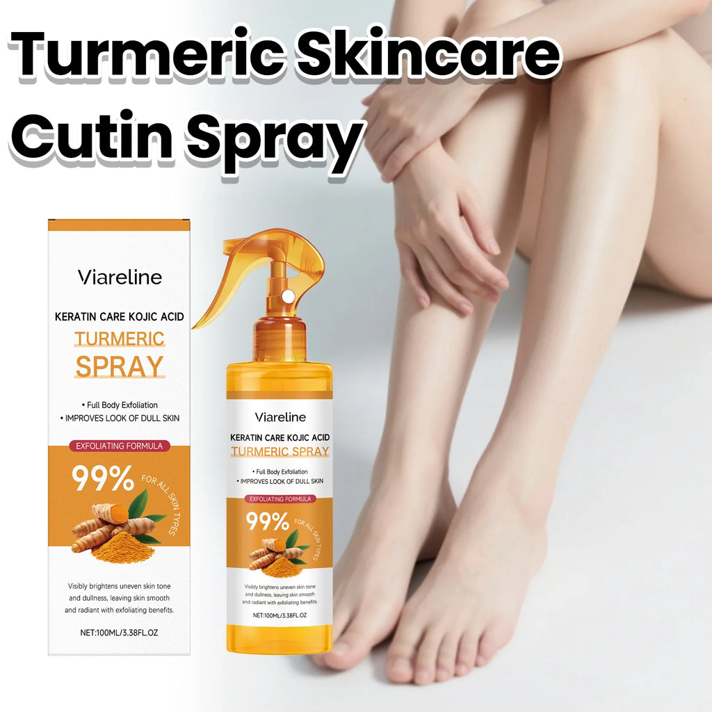 Kojic Acid Turmeric Exfoliating Spray Gentle Exfoliating Hydrating Moisturizer Smooth Brightening Dead Skin Calluses Removal