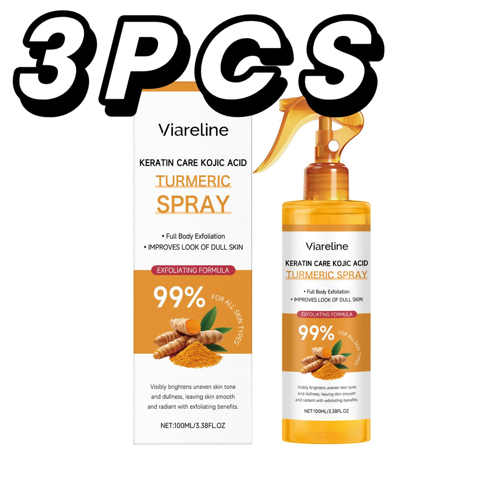 Kojic Acid Turmeric Exfoliating Spray Gentle Exfoliating Hydrating Moisturizer Smooth Brightening Dead Skin Calluses Removal